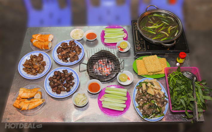 Ngẩu Pín Nướng Hùng Tâm - Set 4-6 Người - Nướng Bụi + Lẩu Sườn Sụn Om Me