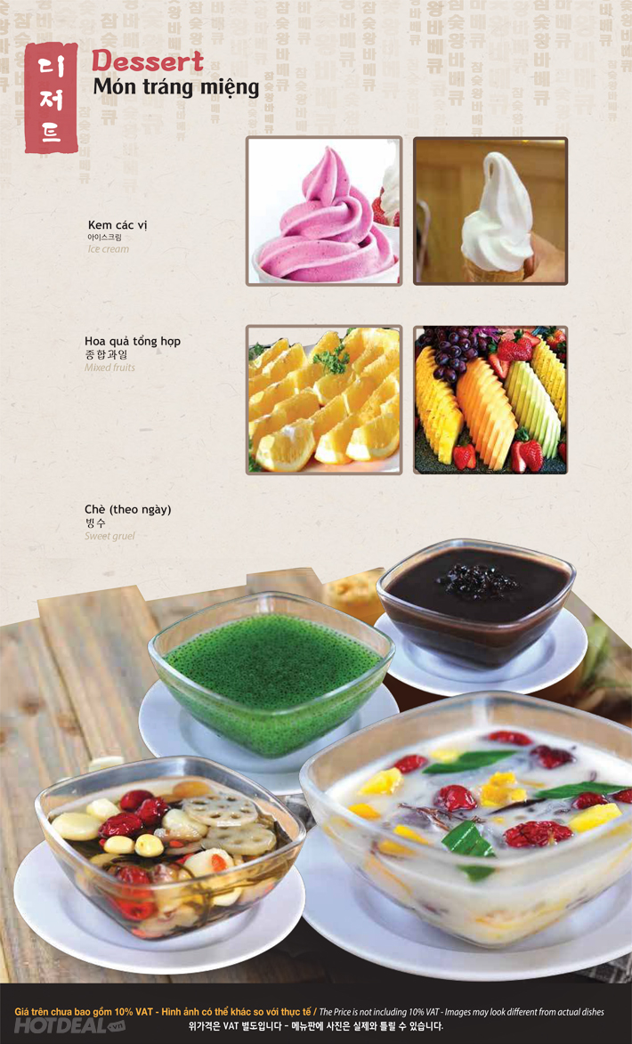 King BBQ Menu Vip 349K - Buffet Nướng Lẩu Đẳng Cấp Vua Nướng Hàn Quốc