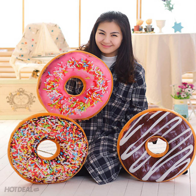 Bong bóng kiếng tráng nhôm trang trí hình bánh Donut hồng  bongbongdepcom