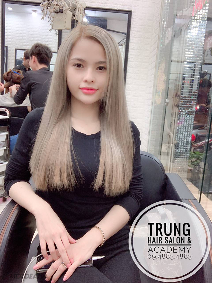 TRỌN GÓI LÀM TÓC UỐN/DUỐI/NHUỘM + (TẶNG) HẤP DẦU TRỊ GIÁ 500K TẠI TRUNG  HAIR SALON.