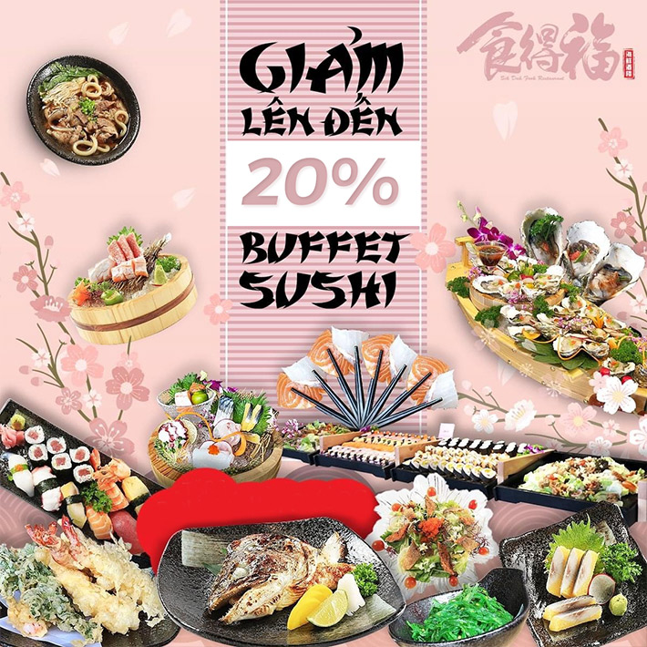 Si Da Fu – Buffet Sashimi, Sushi Và 100 Món Nhật Cao Cấp Không Giới Hạn –  Đã Bao Gồm Quầy Line, Kem, Trái Cây & Nước Uống